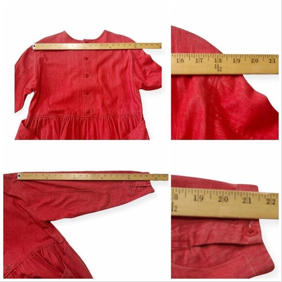 "I.S." ISSEY SPORT Red Midi Dress, Size M,  Rare from Vintage 80S - Picture 15 of 16